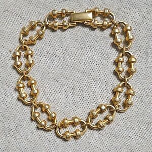 Vintage Avon 14k Gold Plated Oval Link Barbell Mariner Chain Bracelet